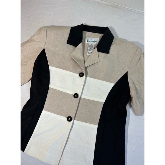 Perceptions Jacket And Dress Set Black and Tan Size 6p - Picture 7 of 7